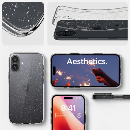 Futrola za Apple iPhone 16, Spigen, Liquid Crystal Glitter, Providna ACS08192
