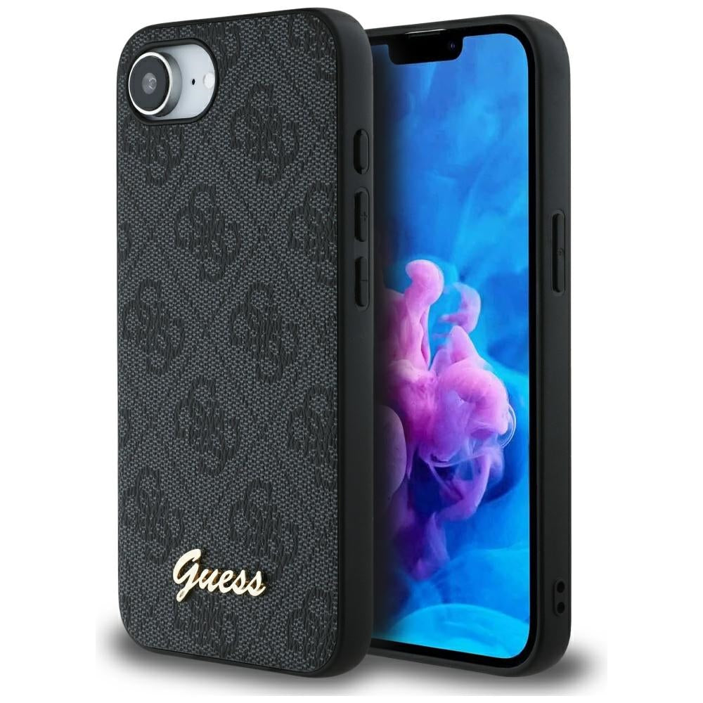 Futrola za Apple iPhone 16e, Guess, 4G Script Logo, Crna