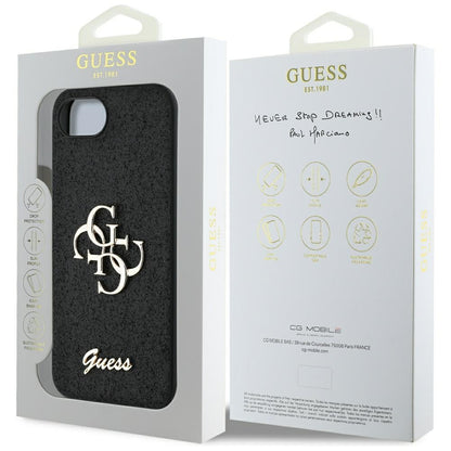 Futrola za Apple iPhone 16e, Guess, Fixed Glitter Big 4G, Crna