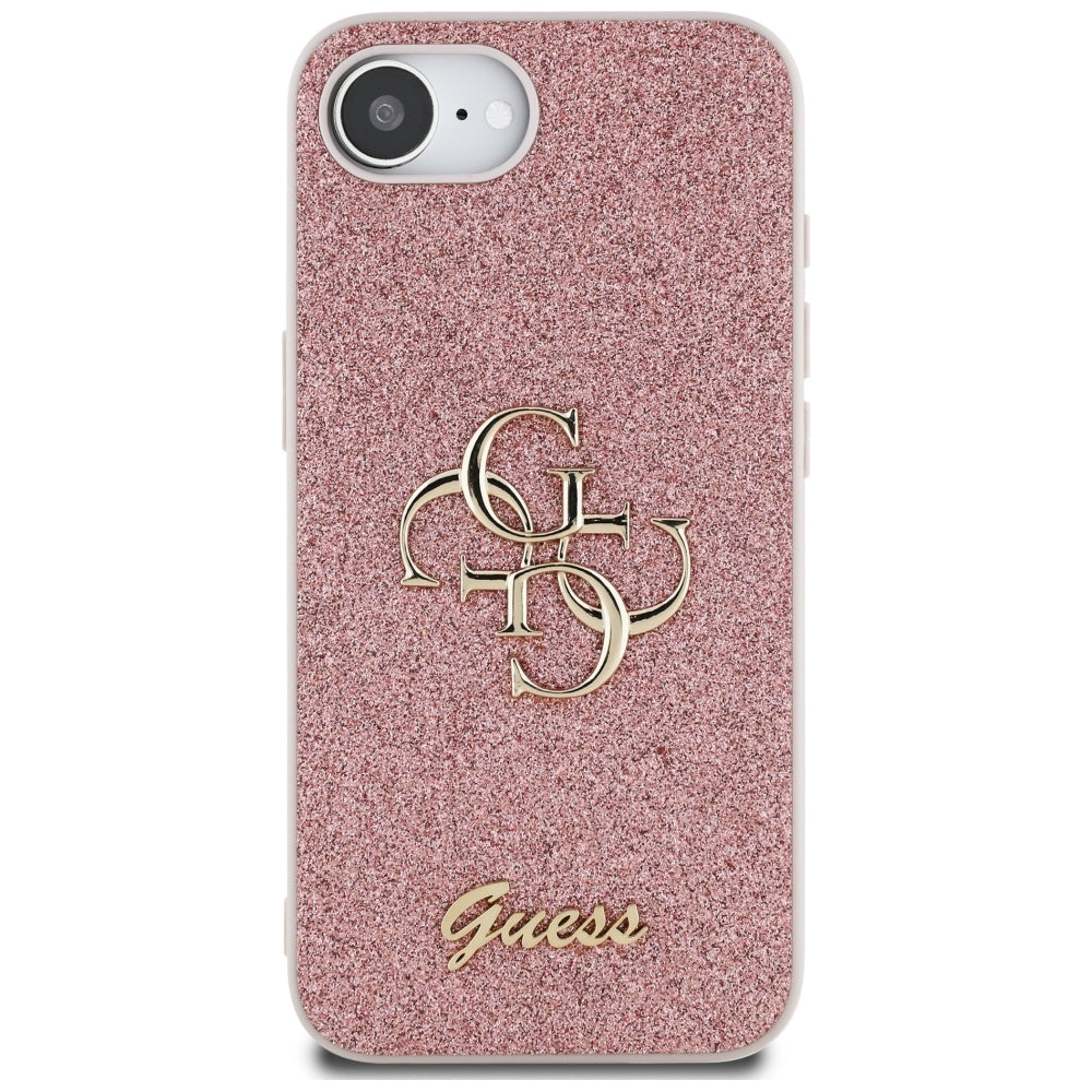 Futrola za Apple iPhone 16e, Guess, Fixed Glitter Big 4G, Roze