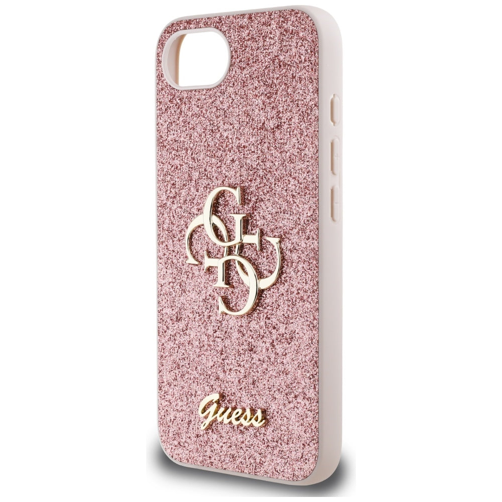 Futrola za Apple iPhone 16e, Guess, Fixed Glitter Big 4G, Roze
