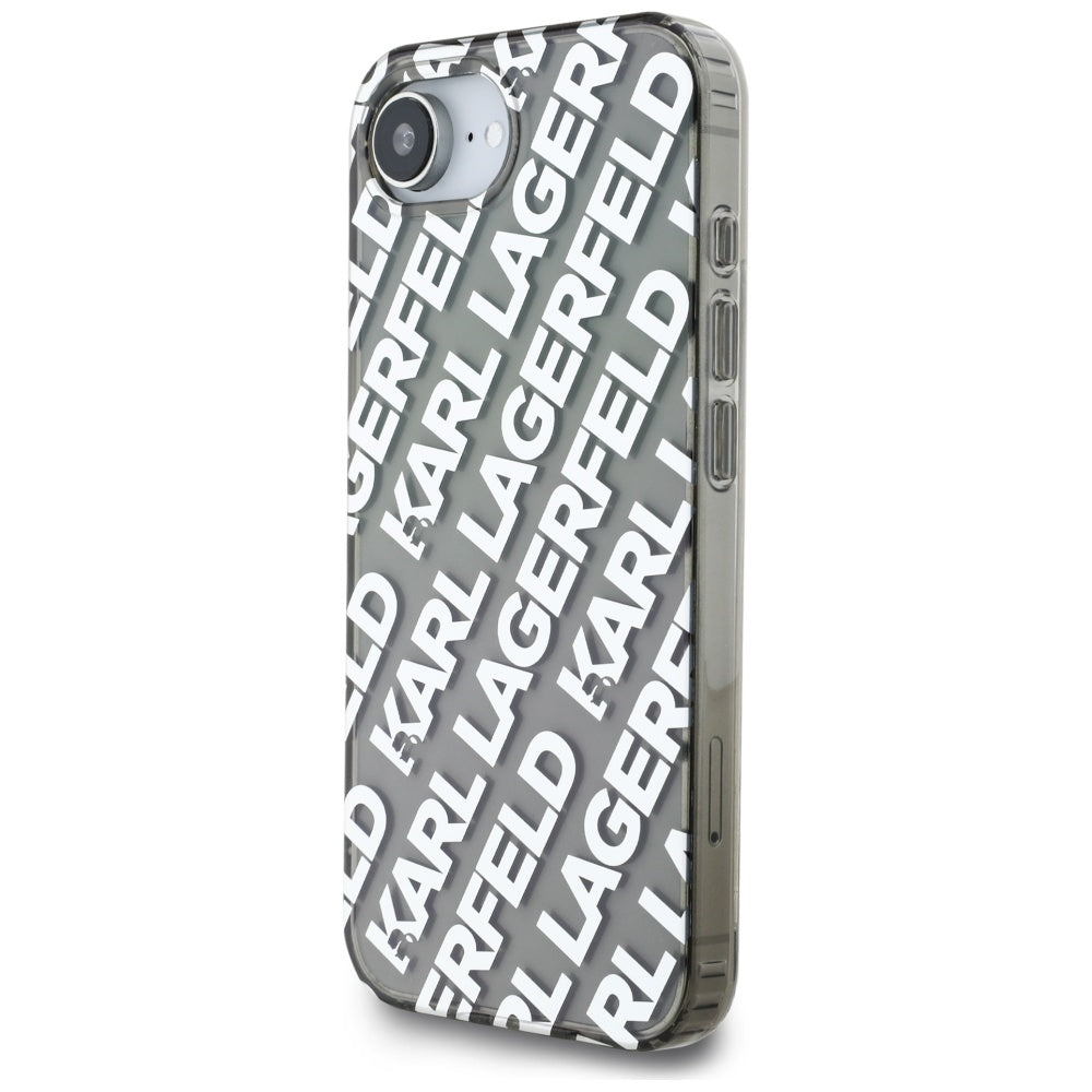 Futrola za Apple iPhone 16e, Karl Lagerfeld, IML Luxury Silver Fullover Logo, Srebrna