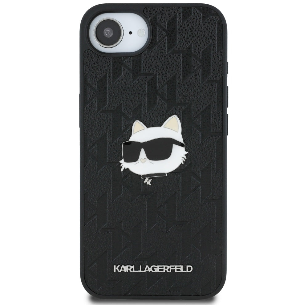 Futrola za Apple iPhone 16e, Karl Lagerfeld, Monogram Choupette's Head, Crna