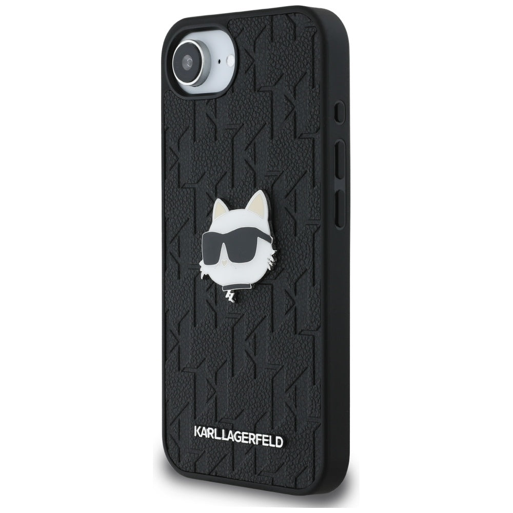 Futrola za Apple iPhone 16e, Karl Lagerfeld, Monogram Choupette's Head, Crna