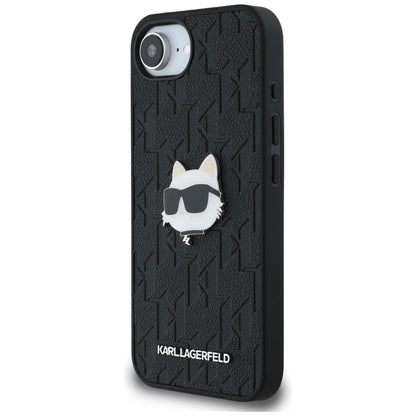 Futrola za Apple iPhone 16e, Karl Lagerfeld, Monogram Choupette's Head, Crna