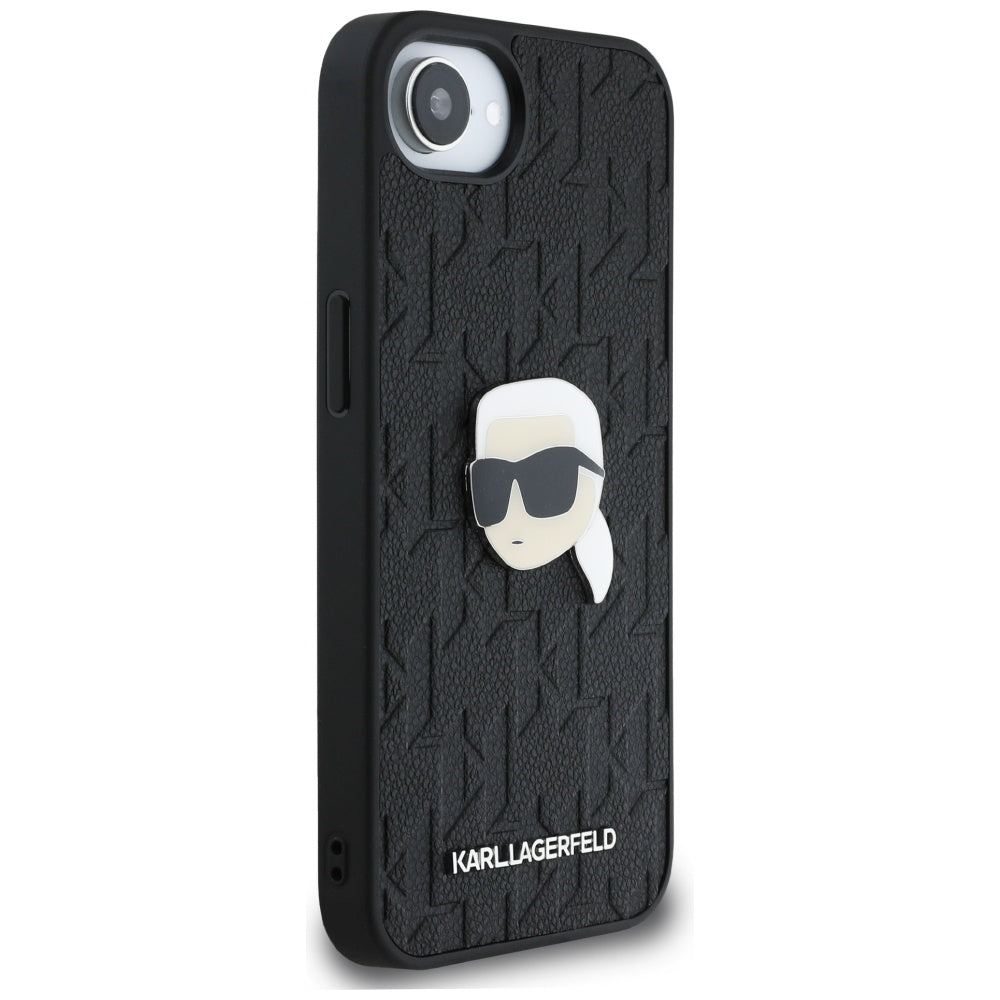Futrola za Apple iPhone 16e, Karl Lagerfeld, Monogram Karl's Head, Crna