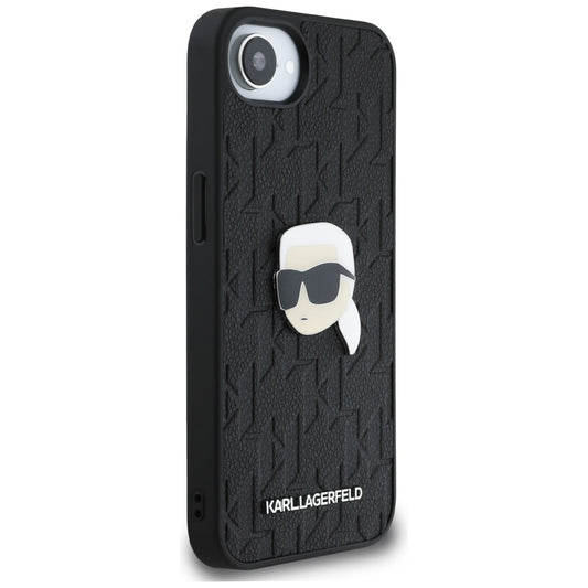 Futrola za Apple iPhone 16e, Karl Lagerfeld, Monogram Karl's Head, Crna