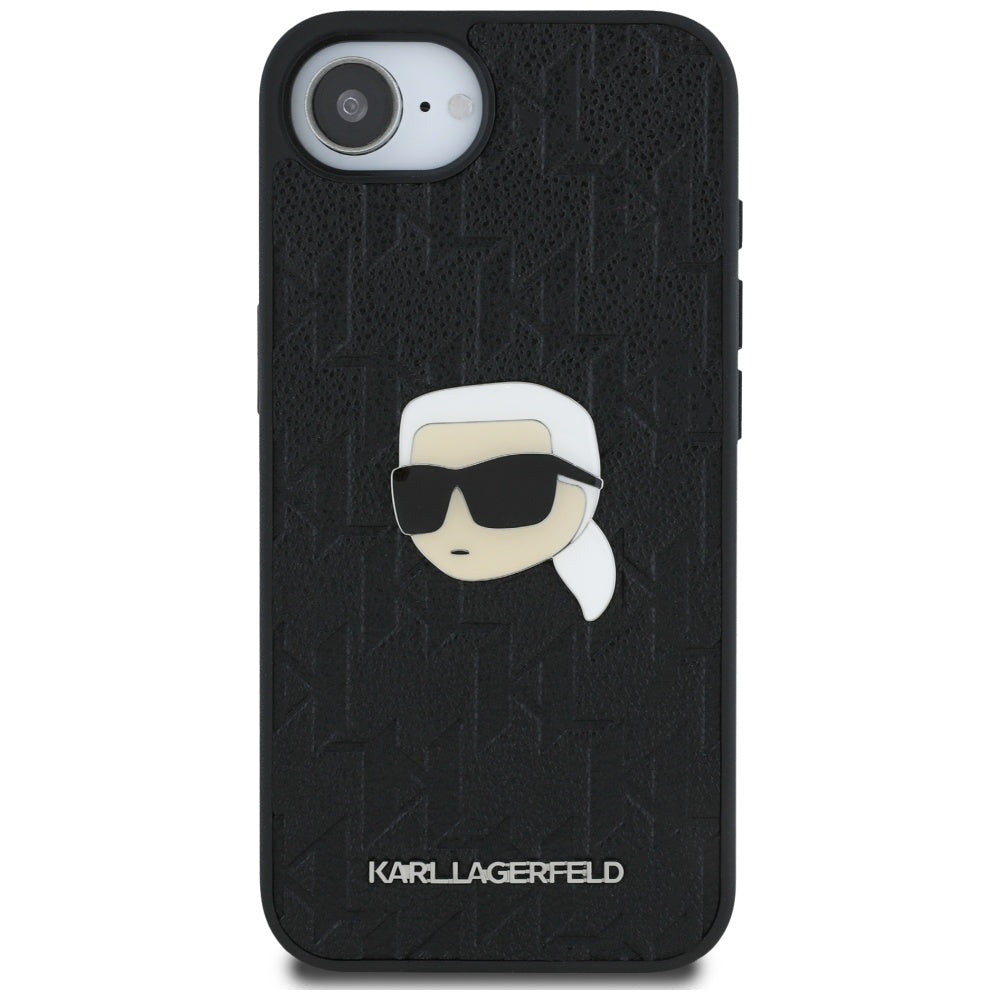 Futrola za Apple iPhone 16e, Karl Lagerfeld, Monogram Karl's Head, Crna