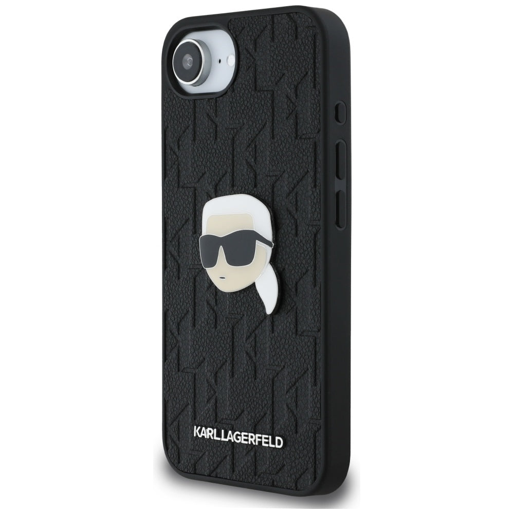 Futrola za Apple iPhone 16e, Karl Lagerfeld, Monogram Karl's Head, Crna