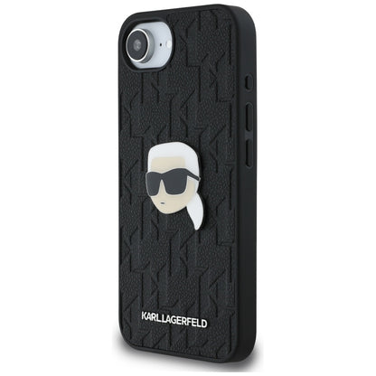 Futrola za Apple iPhone 16e, Karl Lagerfeld, Monogram Karl's Head, Crna