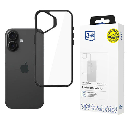 Futrola za Apple iPhone 17, 3MK, Satin Armor Case+, Crna