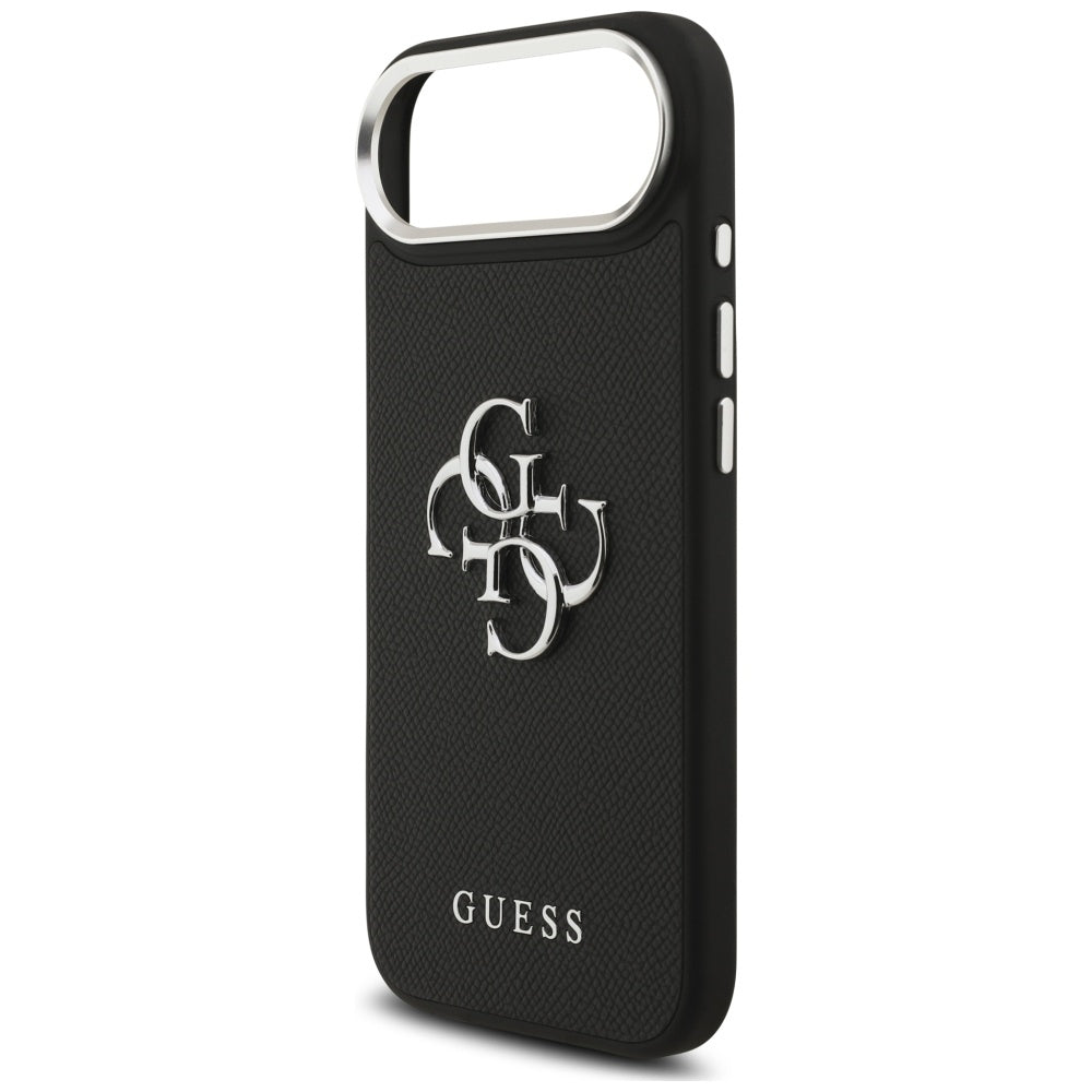 Futrola za Apple iPhone 17 Air, Guess, 4G Grained Big and Classic Logo, Crno Srebrna