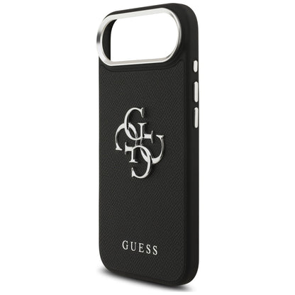 Futrola za Apple iPhone 17 Air, Guess, 4G Grained Big and Classic Logo, Crno Srebrna
