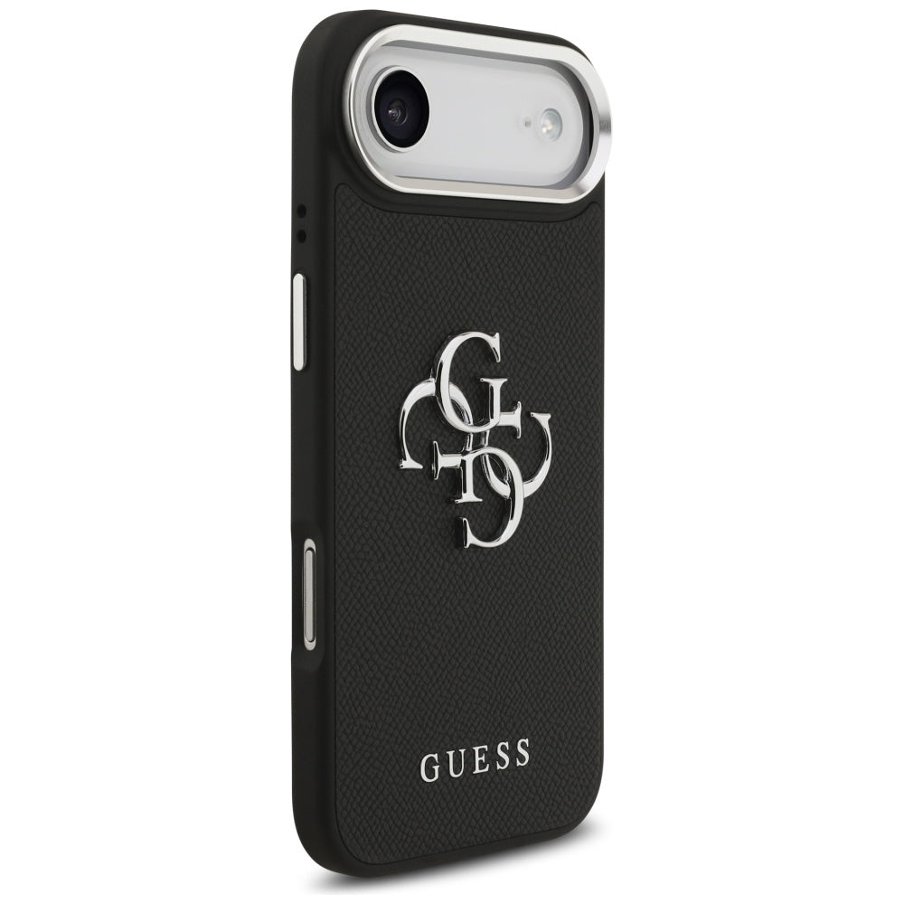 Futrola za Apple iPhone 17 Air, Guess, 4G Grained Big and Classic Logo, Crno Srebrna