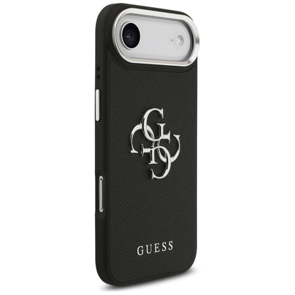 Futrola za Apple iPhone 17 Air, Guess, 4G Grained Big and Classic Logo, Crno Srebrna