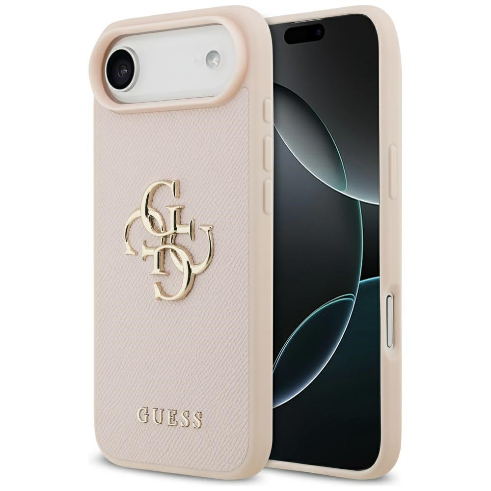 Futrola za Apple iPhone 17 Air, Guess, 4G Grained Big and Classic Logo, Roze