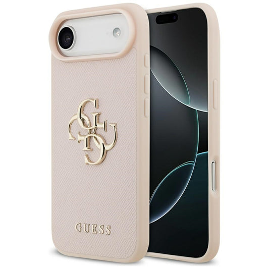 Futrola za Apple iPhone 17 Air, Guess, 4G Grained Big and Classic Logo, Roze