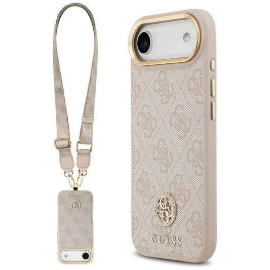 Futrola za Apple iPhone 17 Air, Guess, 4G Strass Logo and Big Strap, Roze