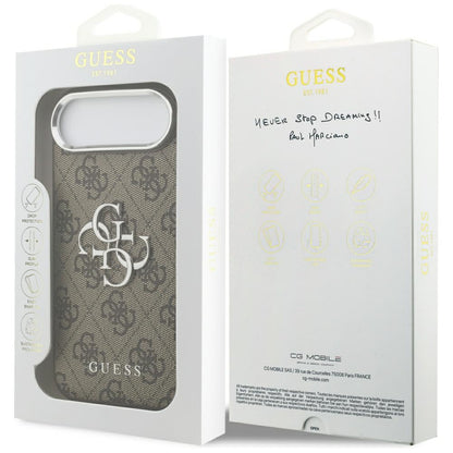 Futrola za Apple iPhone 17 Air, Guess, Big 4G Logo Classic, Braon Srebrna