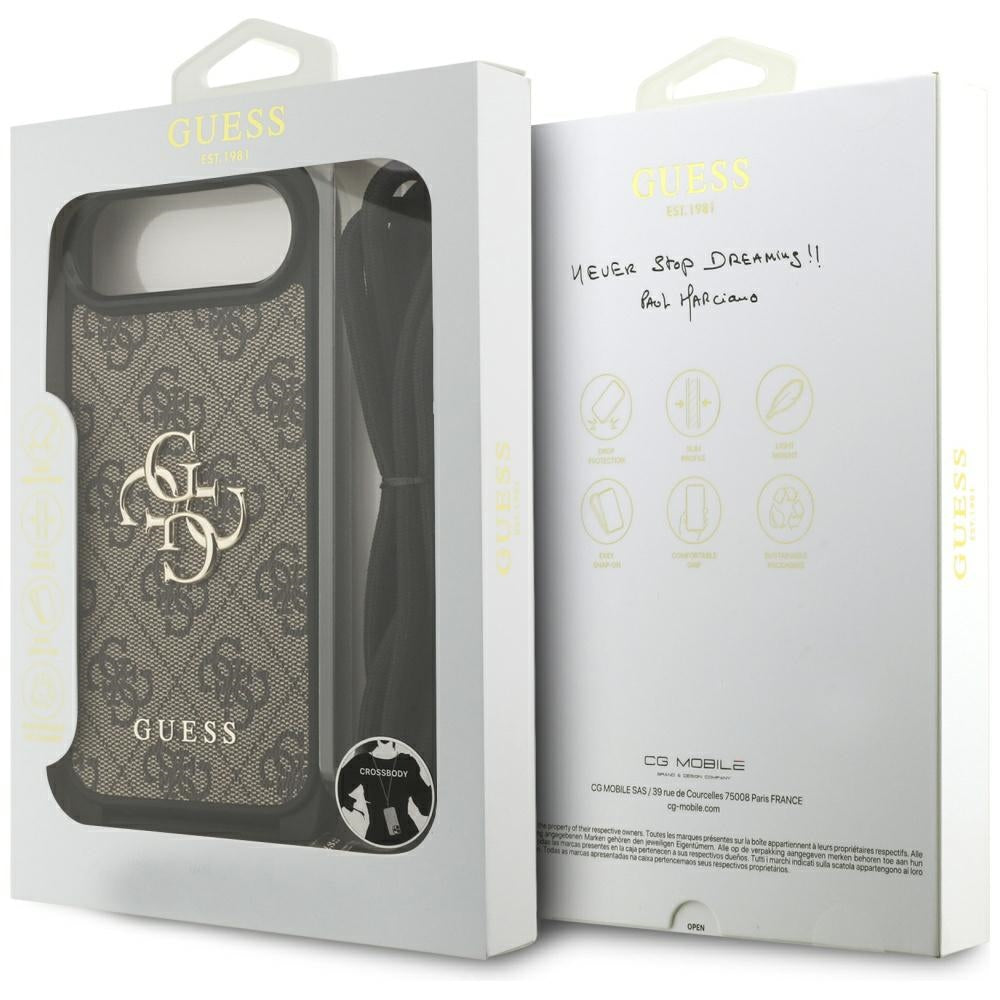 Futrola za Apple iPhone 17 Air, Guess, Crossbody Cord 4G Big Log, Braon