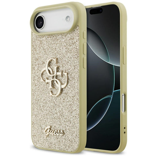 Futrola za Apple iPhone 17 Air, Guess, Fixed Glitter Big 4G, Zlatna