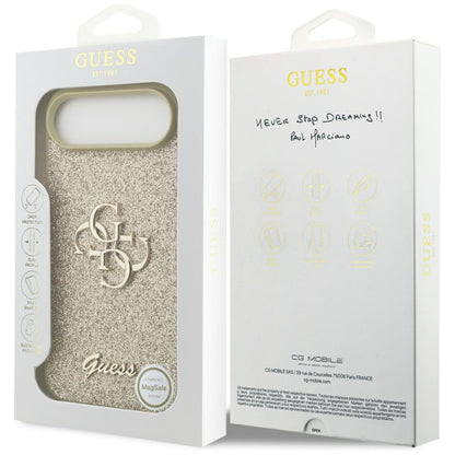 Futrola za Apple iPhone 17 Air, Guess, Fixed Glitter Big 4G, Zlatna