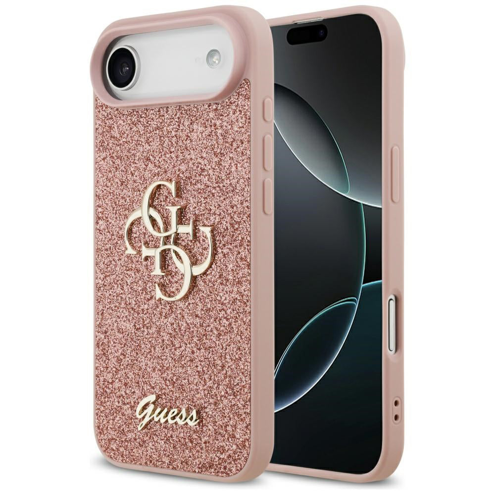 Futrola za Apple iPhone 17 Air, Guess, Fixed Glitter Big 4G, Roze