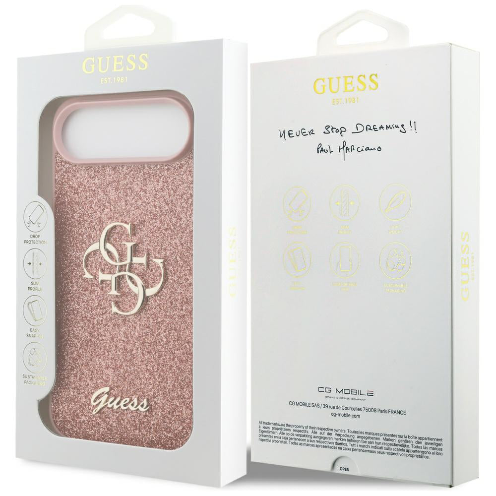Futrola za Apple iPhone 17 Air, Guess, Fixed Glitter Big 4G, Roze