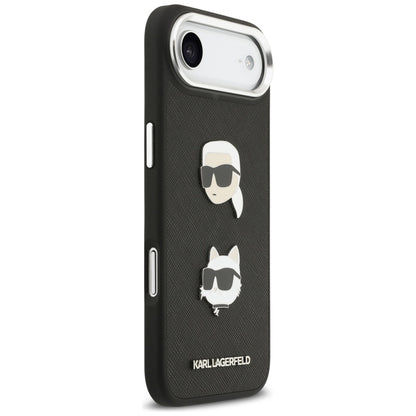 Futrola za Apple iPhone 17 Air, Karl Lagerfeld, Grained Karl & Choupette's Heads Pins and Logo, Crna