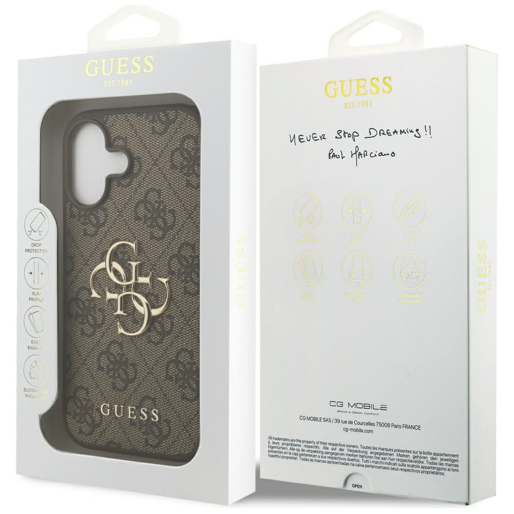 Futrola za Apple iPhone 17, Guess, 4G Big Logo, Braon
