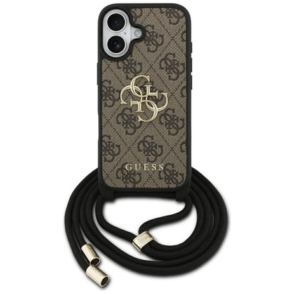 Futrola za Apple iPhone 17, Guess, 4G CBDY Big Logo with Cord Strap, Braon