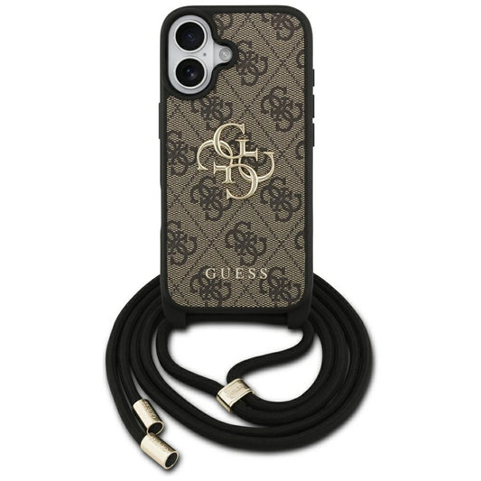 Futrola za Apple iPhone 17, Guess, 4G CBDY Big Logo with Cord Strap, Braon