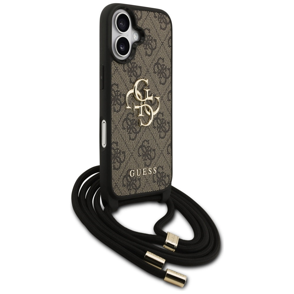 Futrola za Apple iPhone 17, Guess, 4G CBDY Big Logo with Cord Strap, Braon