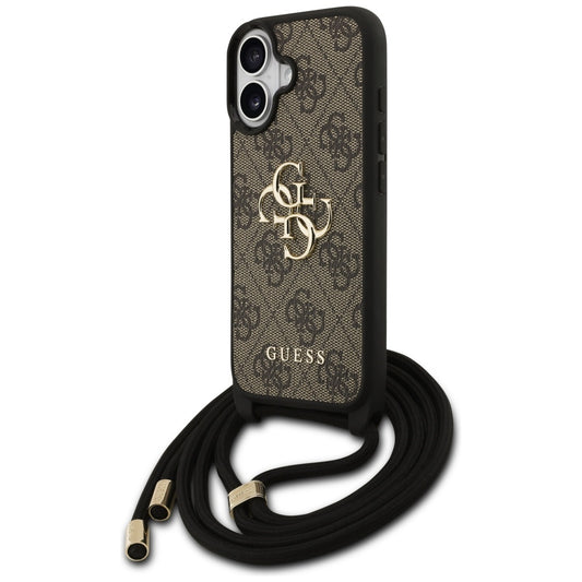 Futrola za Apple iPhone 17, Guess, 4G CBDY Big Logo with Cord Strap, Braon
