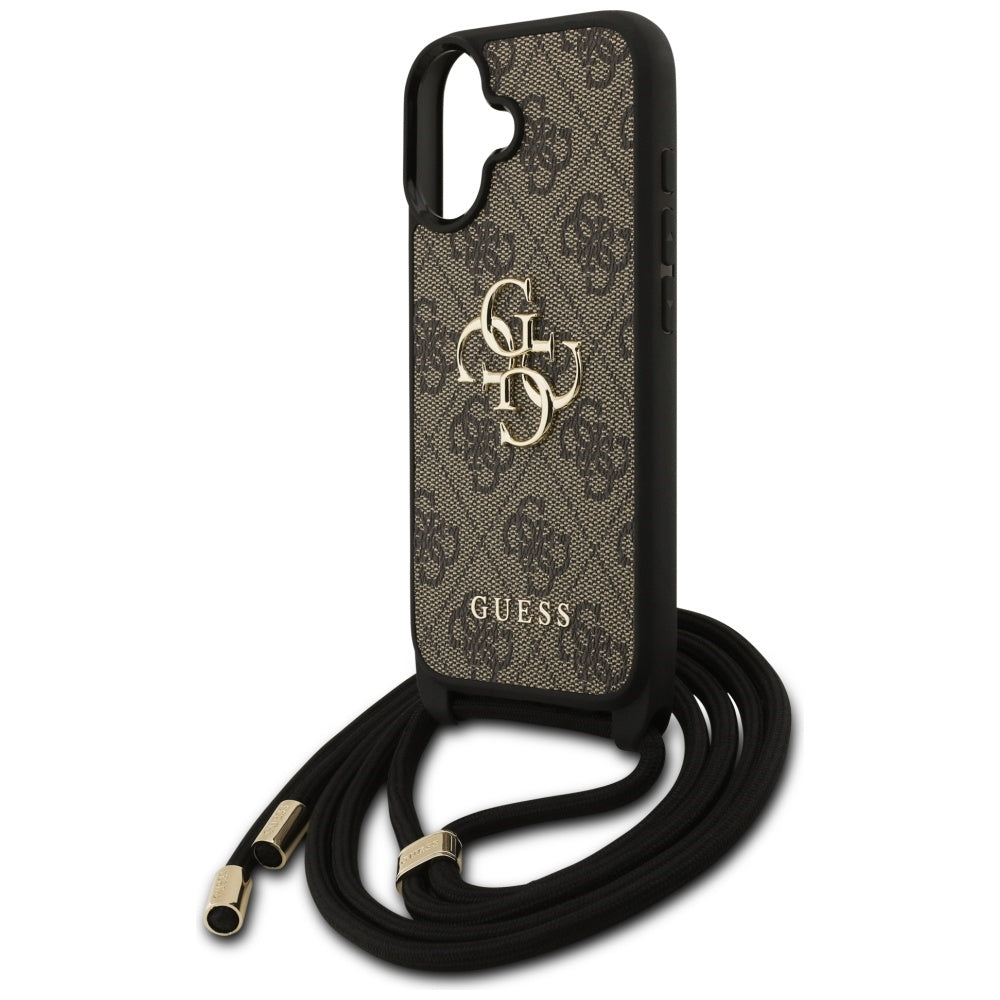 Futrola za Apple iPhone 17, Guess, 4G CBDY Big Logo with Cord Strap, Braon