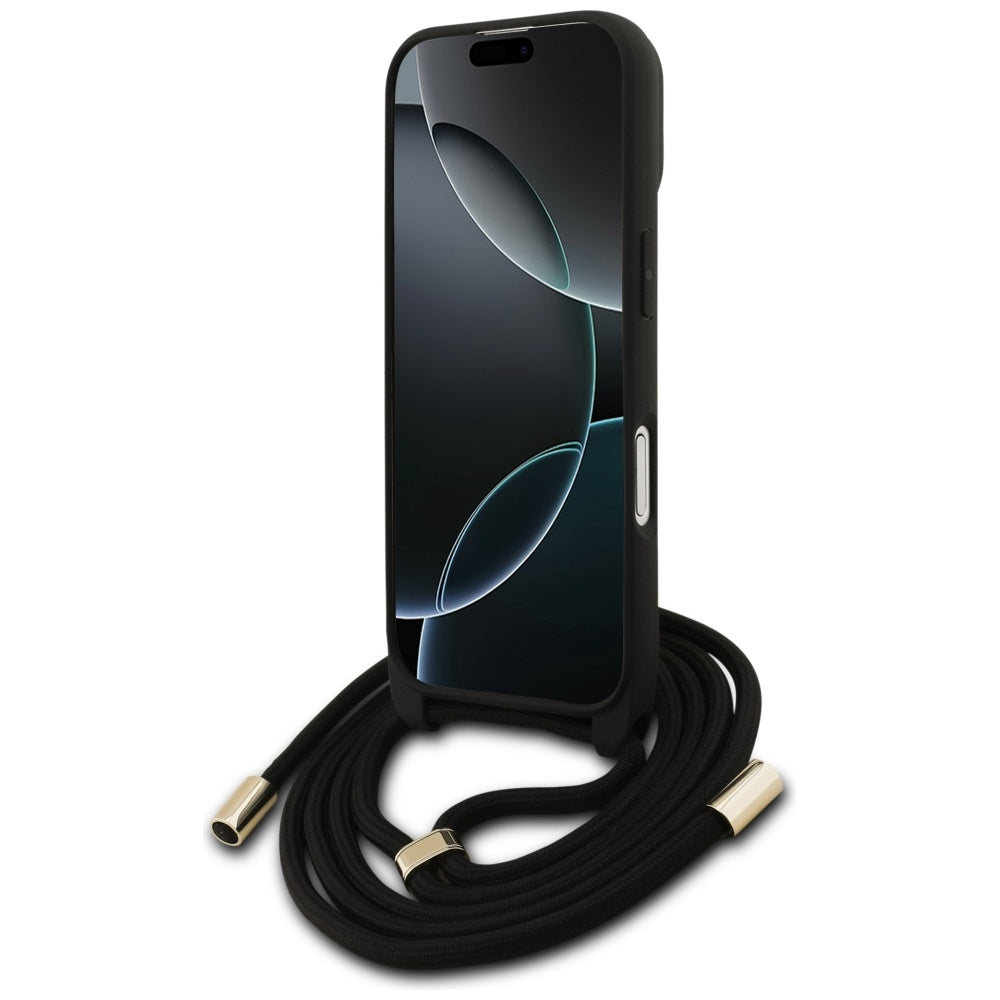 Futrola za Apple iPhone 17, Guess, 4G CBDY Big Logo with Cord Strap, Braon