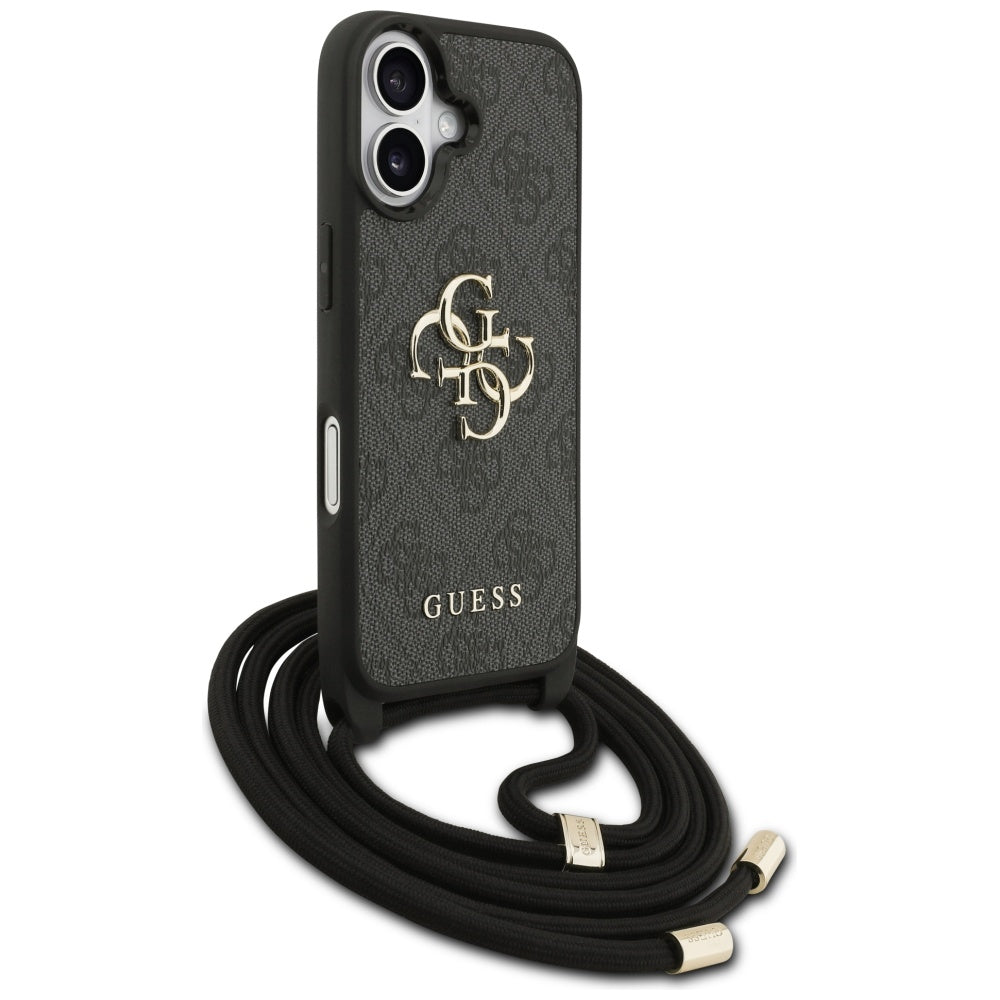 Futrola za Apple iPhone 17, Guess, 4G CBDY Big Logo with Cord Strap, Crna
