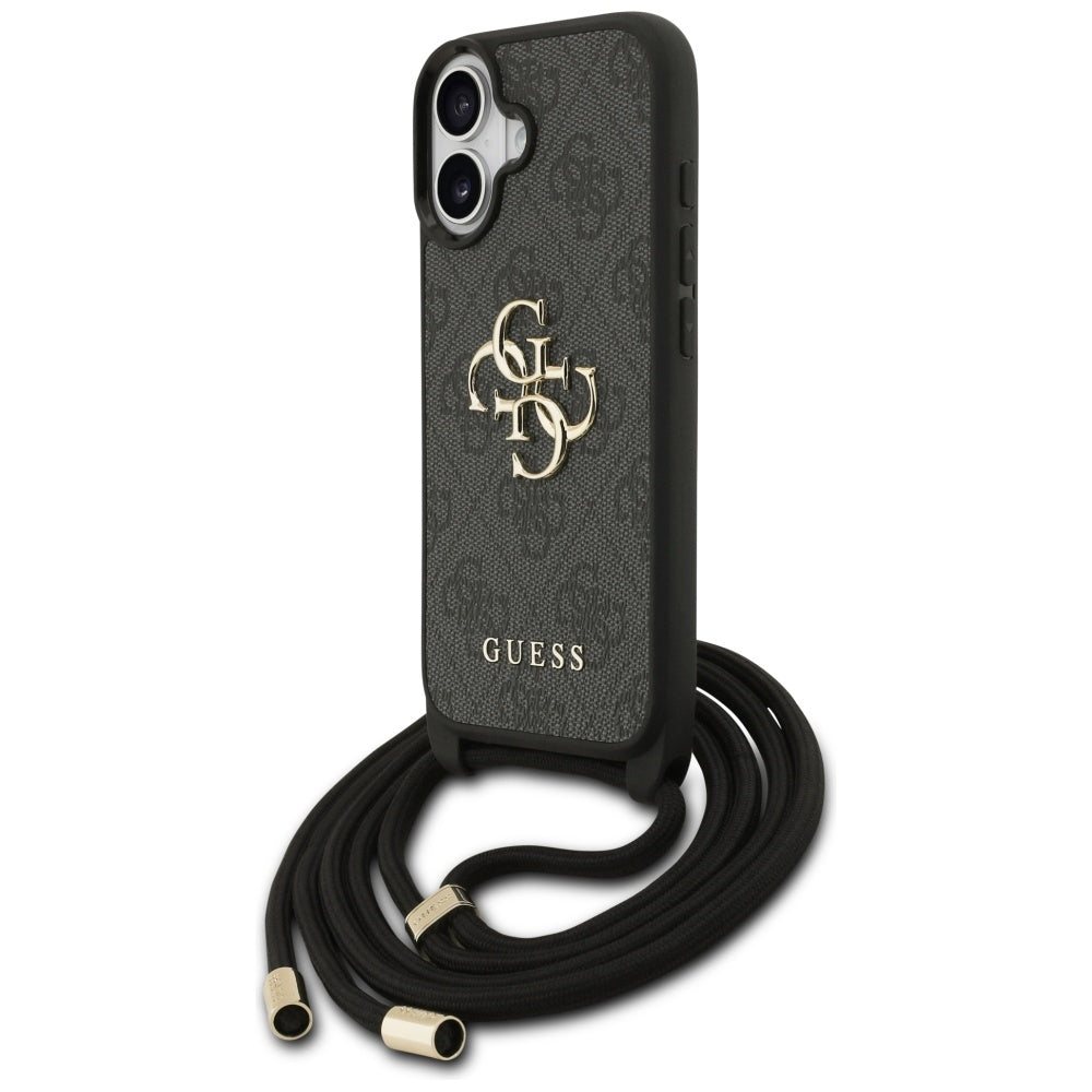 Futrola za Apple iPhone 17, Guess, 4G CBDY Big Logo with Cord Strap, Crna