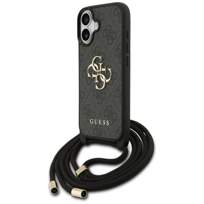 Futrola za Apple iPhone 17, Guess, 4G CBDY Big Logo with Cord Strap, Crna
