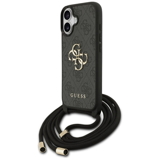 Futrola za Apple iPhone 17, Guess, 4G CBDY Big Logo with Cord Strap, Crna