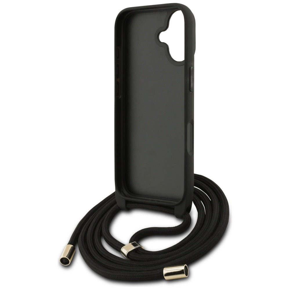 Futrola za Apple iPhone 17, Guess, 4G CBDY Big Logo with Cord Strap, Crna