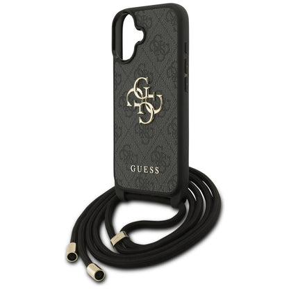 Futrola za Apple iPhone 17, Guess, 4G CBDY Big Logo with Cord Strap, Crna