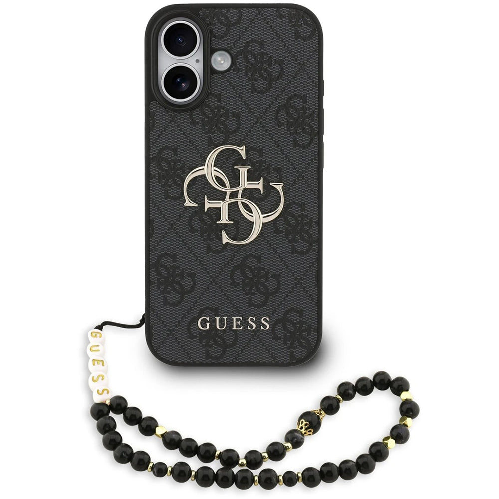Futrola za Apple iPhone 17, Guess, 4G Classic Logo sa kaišem, Crna
