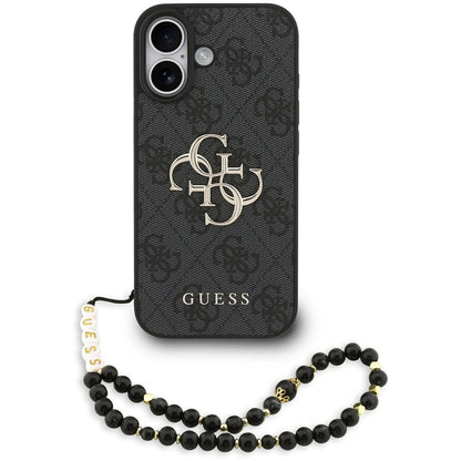 Futrola za Apple iPhone 17, Guess, 4G Classic Logo sa kaišem, Crna