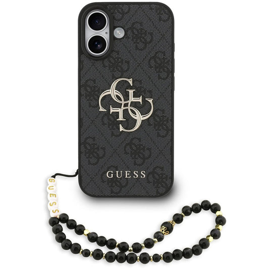 Futrola za Apple iPhone 17, Guess, 4G Classic Logo sa kaišem, Crna