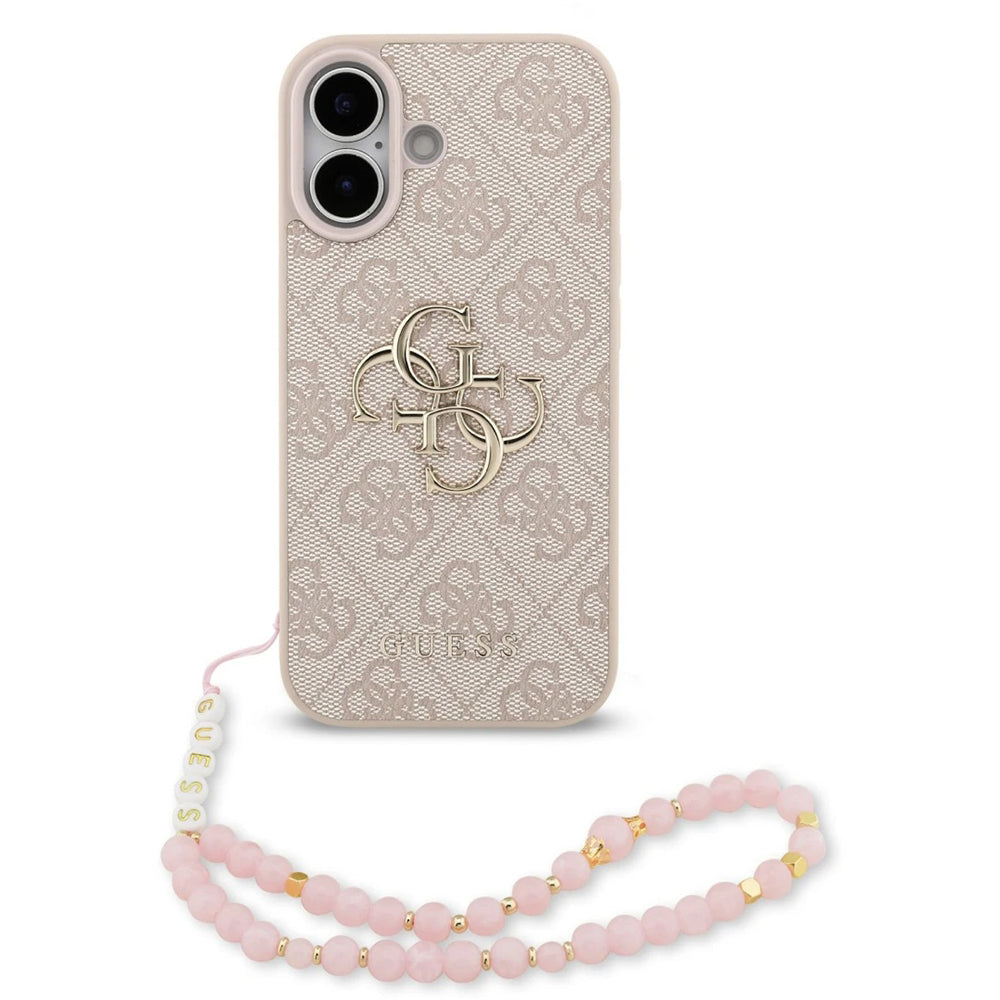 Futrola za Apple iPhone 17, Guess, 4G Classic Logo with Strap, Roze