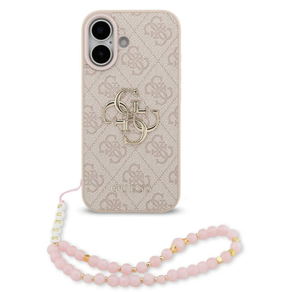 Futrola za Apple iPhone 17, Guess, 4G Classic Logo with Strap, Roze