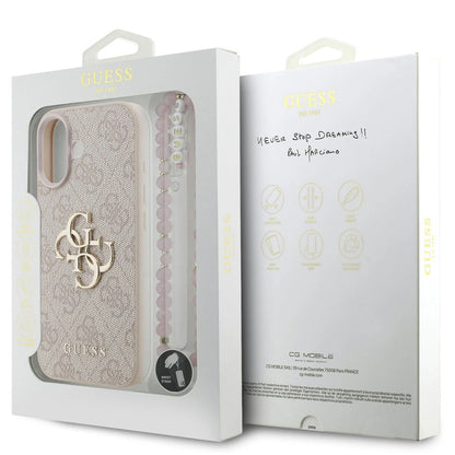 Futrola za Apple iPhone 17, Guess, 4G Classic Logo with Strap, Roze