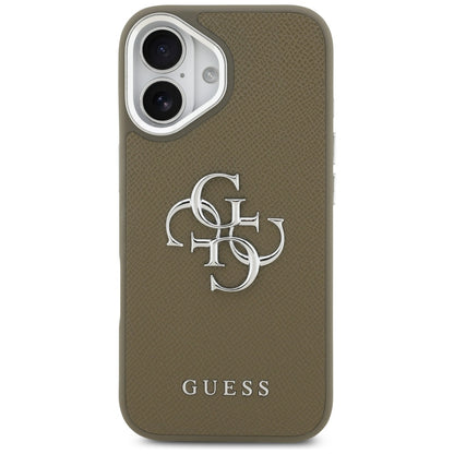 Futrola za Apple iPhone 17, Guess, 4G Grained Big And Classic Logo, Braon Srebrna