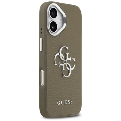 Futrola za Apple iPhone 17, Guess, 4G Grained Big And Classic Logo, Braon Srebrna